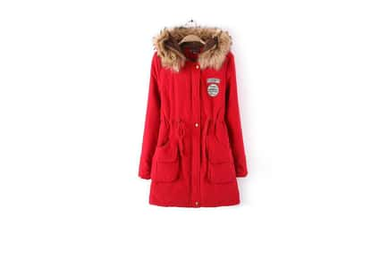 Thick Faux Fur Lined Parka - Blue, Pink, Black, Green or Red