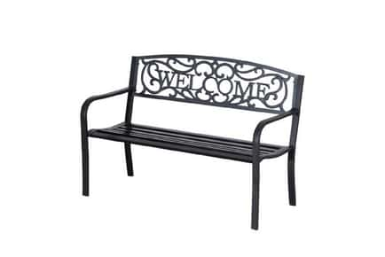 Outsunny Elegant Steel Bench in Black