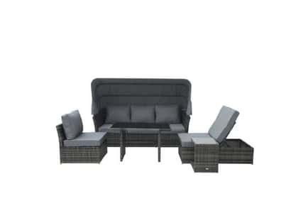 Outsunny 5-Piece Luxury Outdoor Rattan Sofa Set