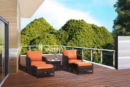 Outsunny Luxurious 5-Piece Rattan Garden Set