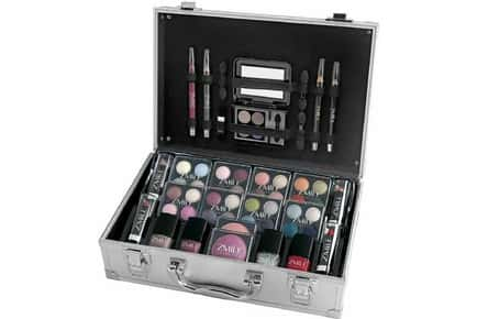 51-Piece Ultimate Makeup Vanity Case with Black Lining