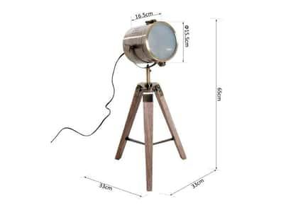 HOMCOM Charming Vintage Tripod Table Desk Lamp