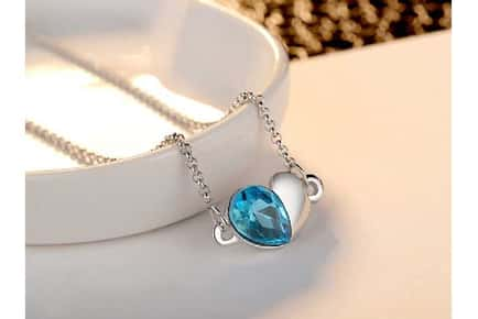 Enchanting Blue Crystal Jewelry Set: Necklace, Earrings & Bracelet