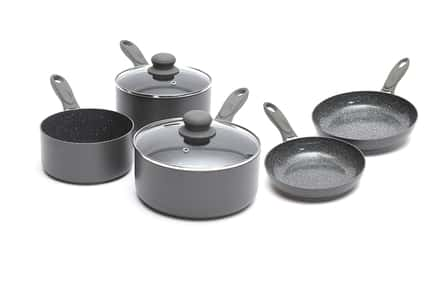 Durastone 5 Piece Grey Non Stick Ceramic Pan Set