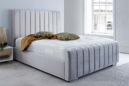 Silver Plush Velvet Sara Bed & Mattress Options!