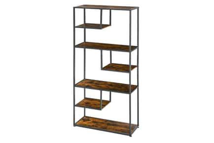 7-Tier Industrial Bookcase Shelf