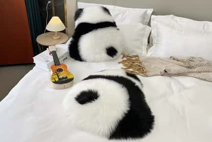 Fluffy Panda Pillow or Rug!