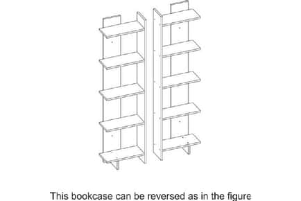 Aly 5-Tier Corner Bookcase for Home & Office