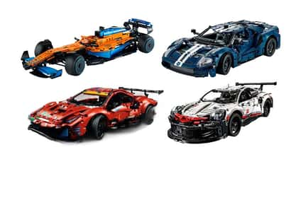 Classic Racing Sports Car Brick Building Kit, Up to 1,677 pieces - 4 Options