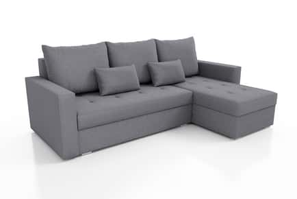 Corner Sofa Bed with Dual Storage Compartments and 5 Plush Pillows