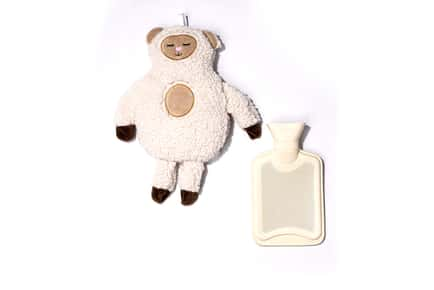 1L Hot Water Bottle with Sheep Plush Cover