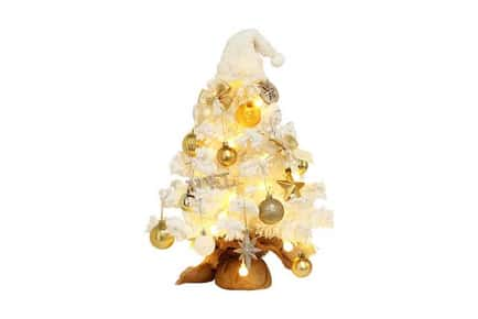 Tabletop Snow Xmas Tree with LED Lights