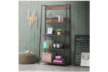 Rustic Bookcase with Metal Frame