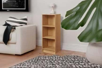 Elegant Narrow Bookcase with Adjustable Shelves