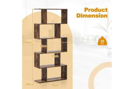 Stylish S-Shaped Bookcase