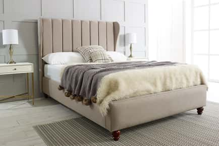 Lexi Luxury Velvet Bed Frame with Optional Ottoman Storage - 5 Sizes