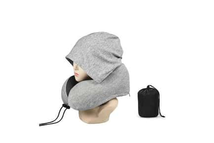 Hooded U Shaped Removable Travel Neck Pillow