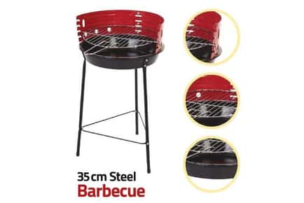 14-Inch Portable Charcoal BBQ Grill Optional Claws & Skewers