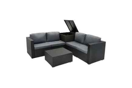 Modular 6 Piece Set - Black/Grey with option to add cushion box!