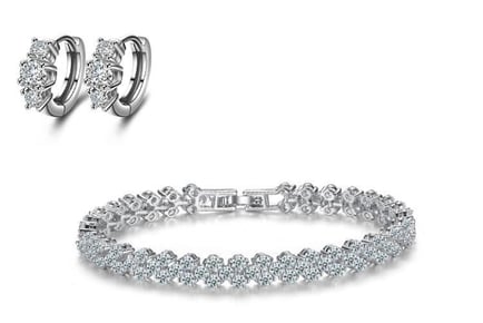 Crystal Multi-Link Bracelet & Earrings Set