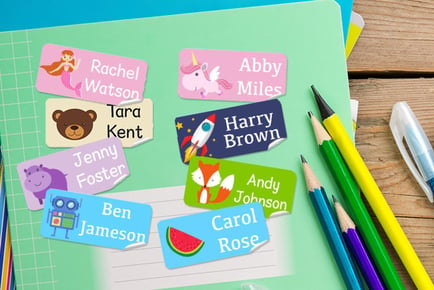 48 Personalised Kids' Name Sticker Labels