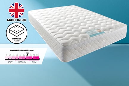 Deep Quilted Memory Foam Sprung Mattress - 6 Sizes!