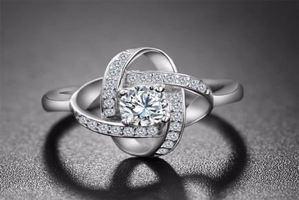 Sparkling Love Knot Ring - Adjustable!