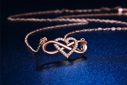 Sterling Silver Infinity Crystal Heart Necklace - 2 colours!