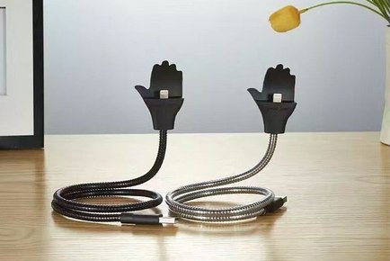 Flexible Phone Holder & USB Charger for iPhone or Android