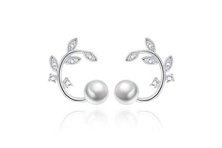 Sterling Silver Branch Pearl Earrings