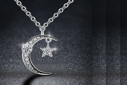 Moon & Star Crystal Necklace