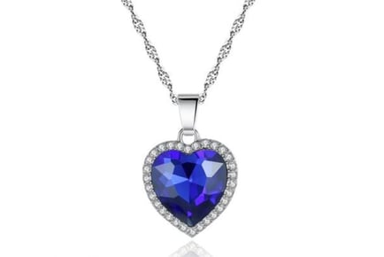 Luxury Ocean Royal Blue Heart Necklace