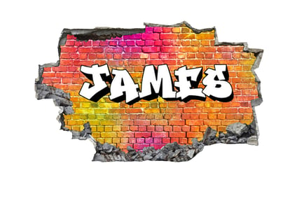 1 or 2 Personalised 3D Graffiti Name Wall Sticker - 12 Designs!