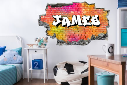 1 or 2 Personalised 3D Graffiti Name Wall Sticker - 12 Designs!