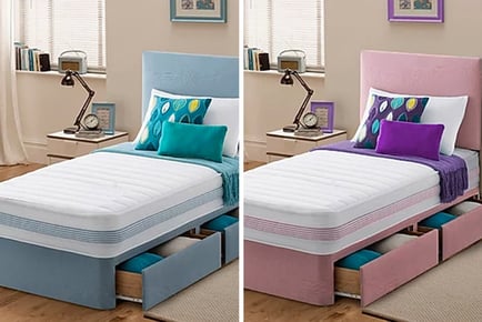 Luxury Kids' Divan Bed & Mattress with Drawer Options - 2 Colours!