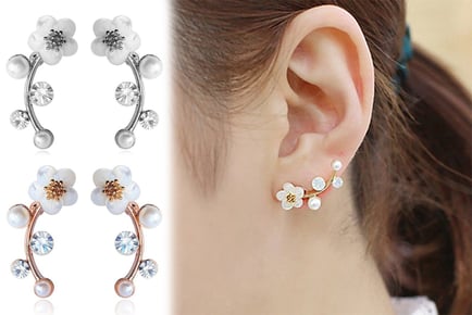 Summer Daisy Flower Climber Earrings - 2 Colours!