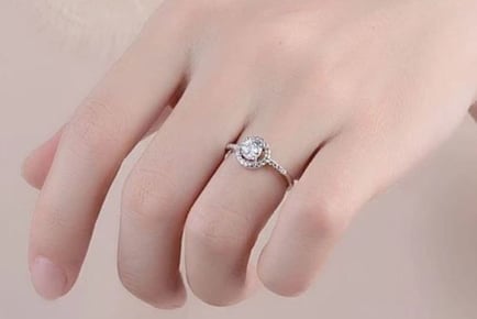 925 Silver & Zirconia Adjustable Halo Ring