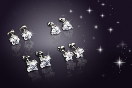 Set of 4 Crystal Earrings