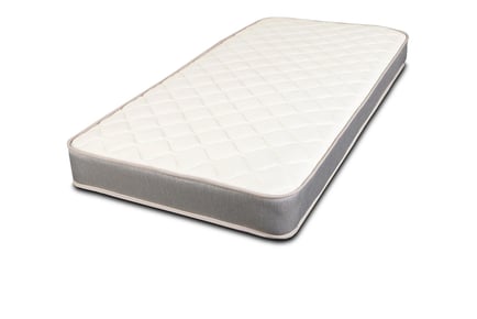 A grey sprung seven core layer memory foam mattress, King