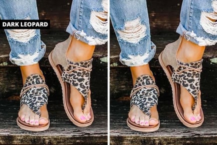 Women's Roman Sandals - Leopard, Zebra, Snake Print, Black & More!