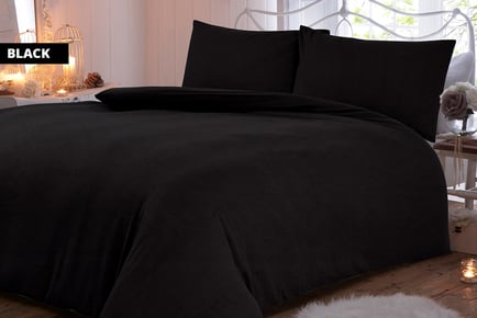 Plain Flannelette Duvet Set - Grey, Latte & More!