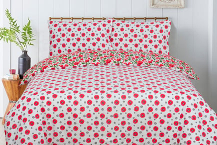 Floral Poppy Reversible Bedding Set - Single or Double