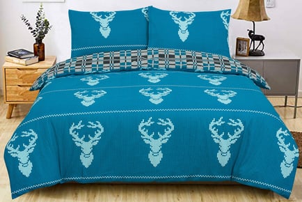 Knitted Pattern Reversible Bedding Set - Single, Double or King