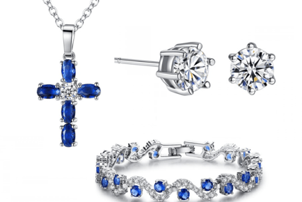 Sapphire Jewellery Set with Crystals from Swarovski®
