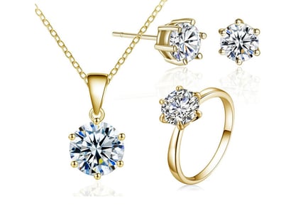 Gold-Plated Jewellery Set - Made With Crystals From Swarovski ®