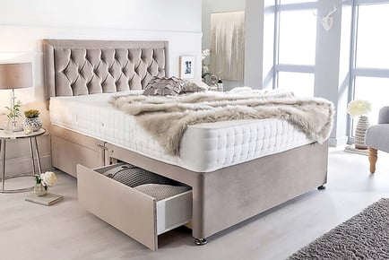 SUPER KING / 4 DRAWERS: A luxury divan bed set