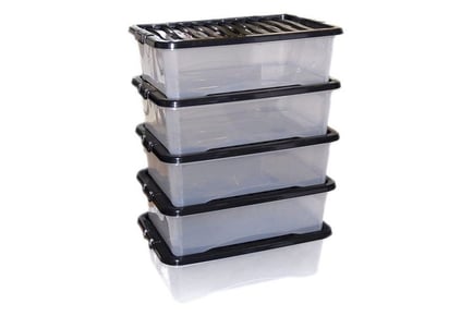 5 Plastic Storage Boxes Set - 5 Sizes!