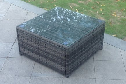 Square Rattan Coffee Table - Grey, Brown or Black