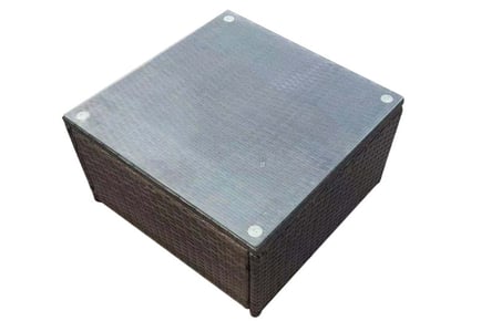 Square Rattan Coffee Table - Grey, Brown or Black