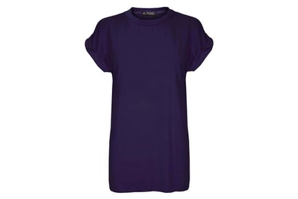 Women's Roll Sleeve Jersey T-Shirt - 5 UK Sizes & 9 Colours!